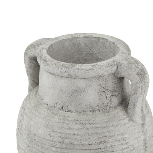 Grey stone amphora pot. Greek style vase