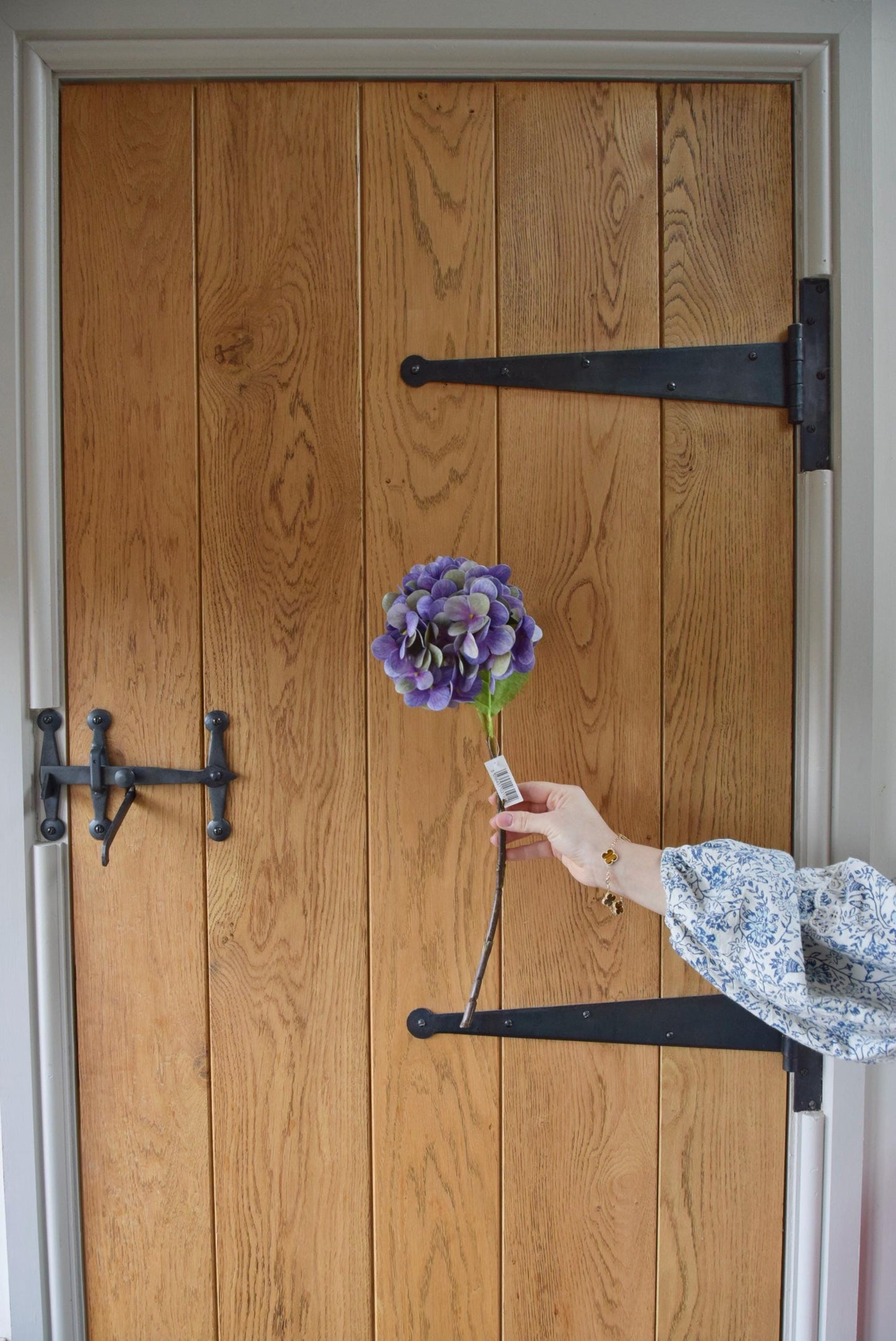 Artificial Purple Hydrangea Stem | Real Touch Faux Purple Flower | Lifelike Purple Hydrangea