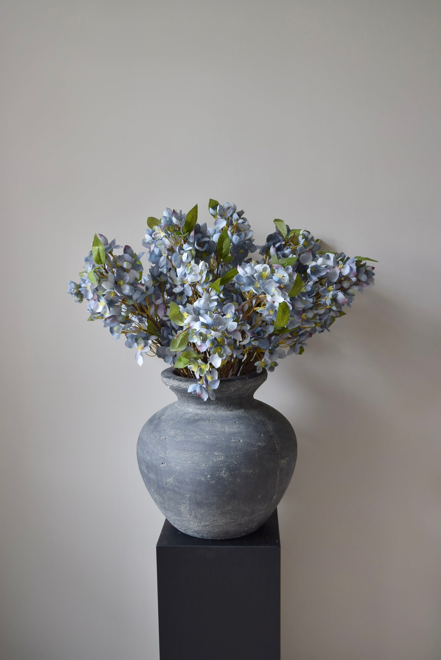 Blue Orchard Blossom Branch | Faux Flowering Blossom Stem for Artificial Arrangements & Home Decor