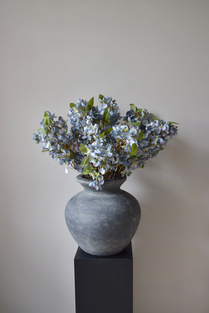 Blue Orchard Blossom Branch | Faux Flowering Blossom Stem for Artificial Arrangements & Home Decor