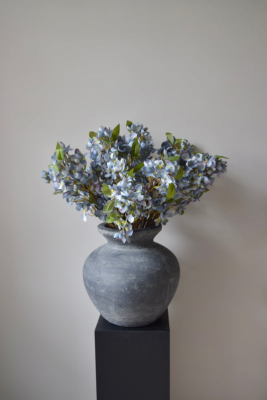 Blue Orchard Blossom Branch | Faux Flowering Blossom Stem for Artificial Arrangements & Home Decor
