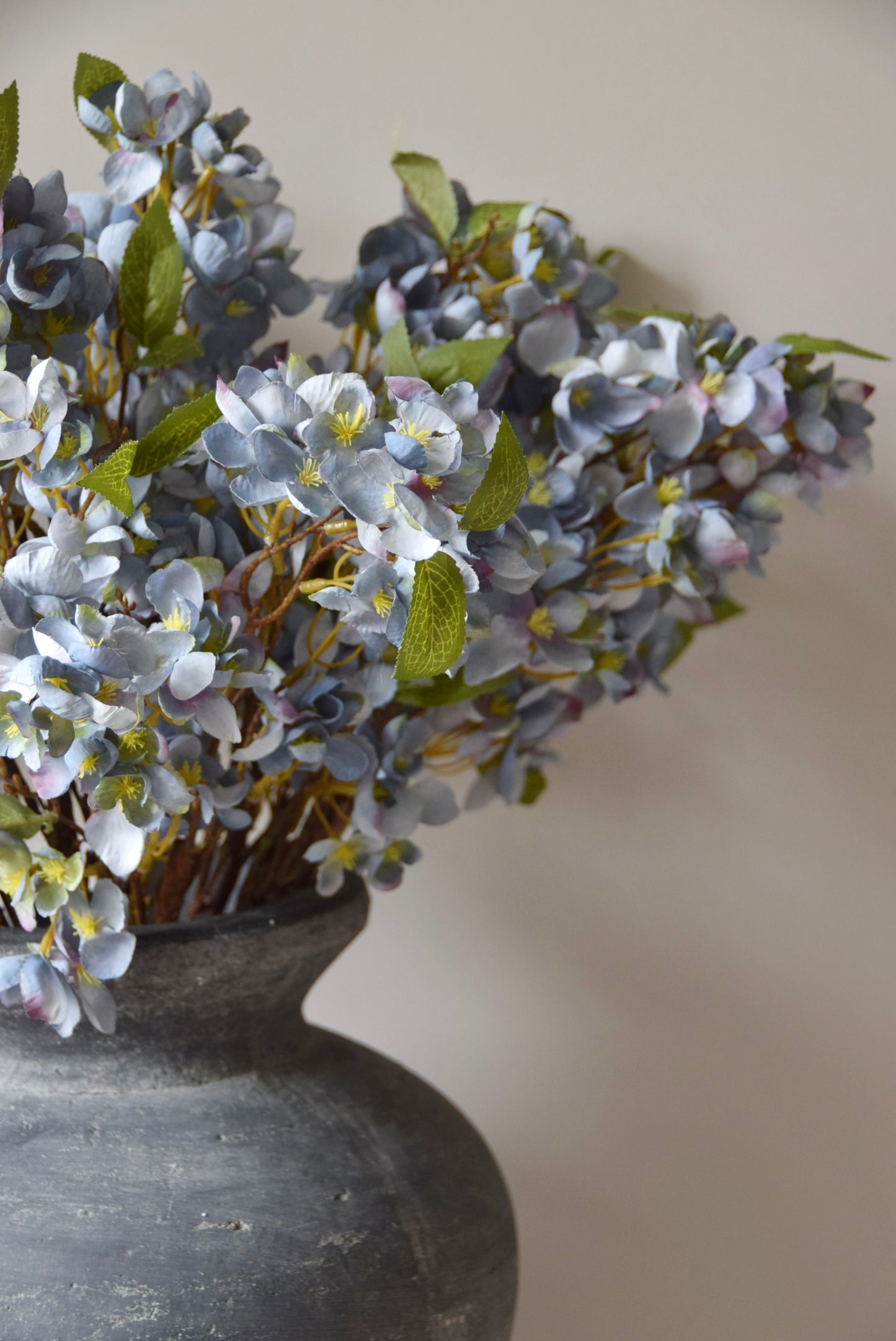 Blue Orchard Blossom Branch | Faux Flowering Blossom Stem for Artificial Arrangements & Home Decor