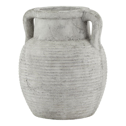 Grey stone amphora pot. Greek style vase