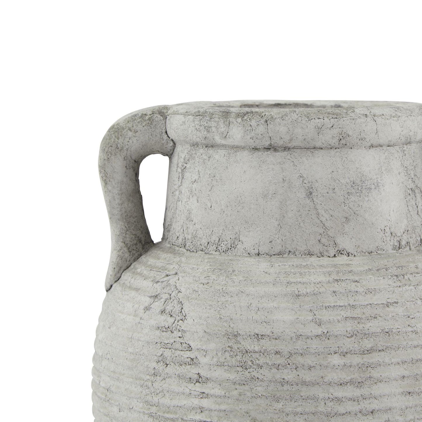 Grey stone amphora pot. Greek style vase