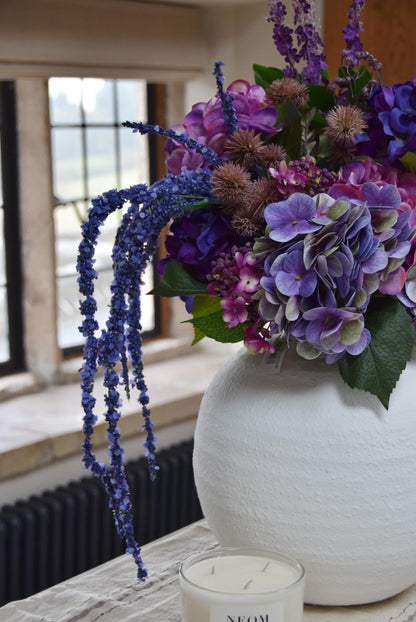 Purple Hydrangea Faux Flower Arrangement | Artificial Hydrangea Bouquet for Home Decor - Layla