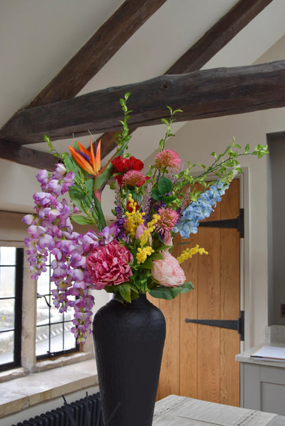 Colourful Faux Flower Arrangement | Bright Multicoloured Artificial Bouquet for Home & Hotel Decor - Birdie