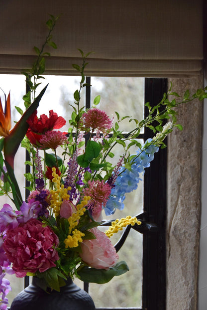 Colourful Faux Flower Arrangement | Bright Multicoloured Artificial Bouquet for Home & Hotel Decor - Birdie