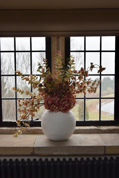 Dusky Pink Faux Flower Arrangement | Artificial Blossom & Silk Hydrangea Bouquet for Home Decor - Blair