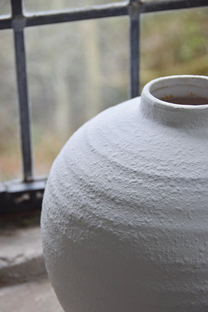 Matte White Sphere Vase – Ceramic Flower Vase | Minimalist Home & Hotel Decor