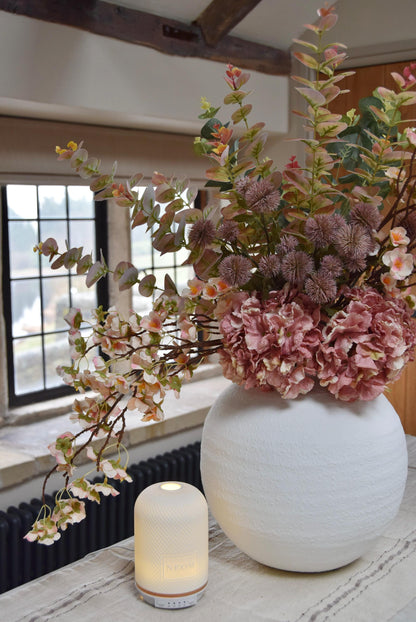 Dusky Pink Faux Flower Arrangement | Artificial Blossom & Silk Hydrangea Bouquet for Home Decor - Blair
