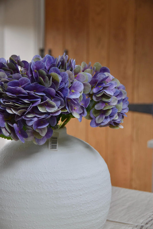 Purple Real Touch Hydrangea Stem – Faux Artificial Flower for Home Decor | Lifelike Purple Hydrangea