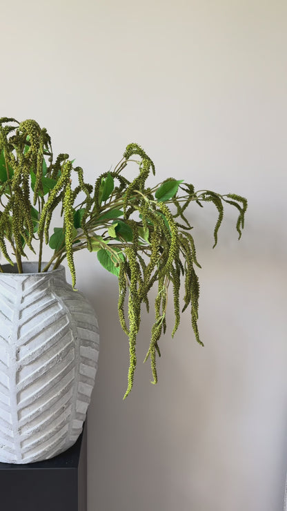 Artificial Catkin Stem | Faux Green Foliage | Artificial Hanging Catkin Stem