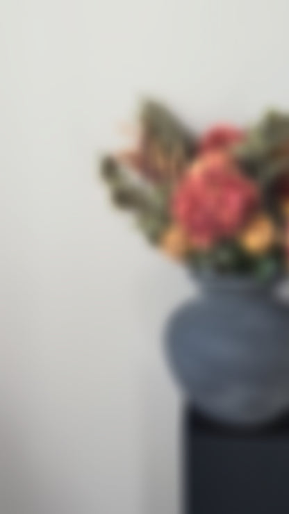Artificial Autumn Floral Arrangement | Mixed Faux Hydrangeas, Roses & Foliage | Ember